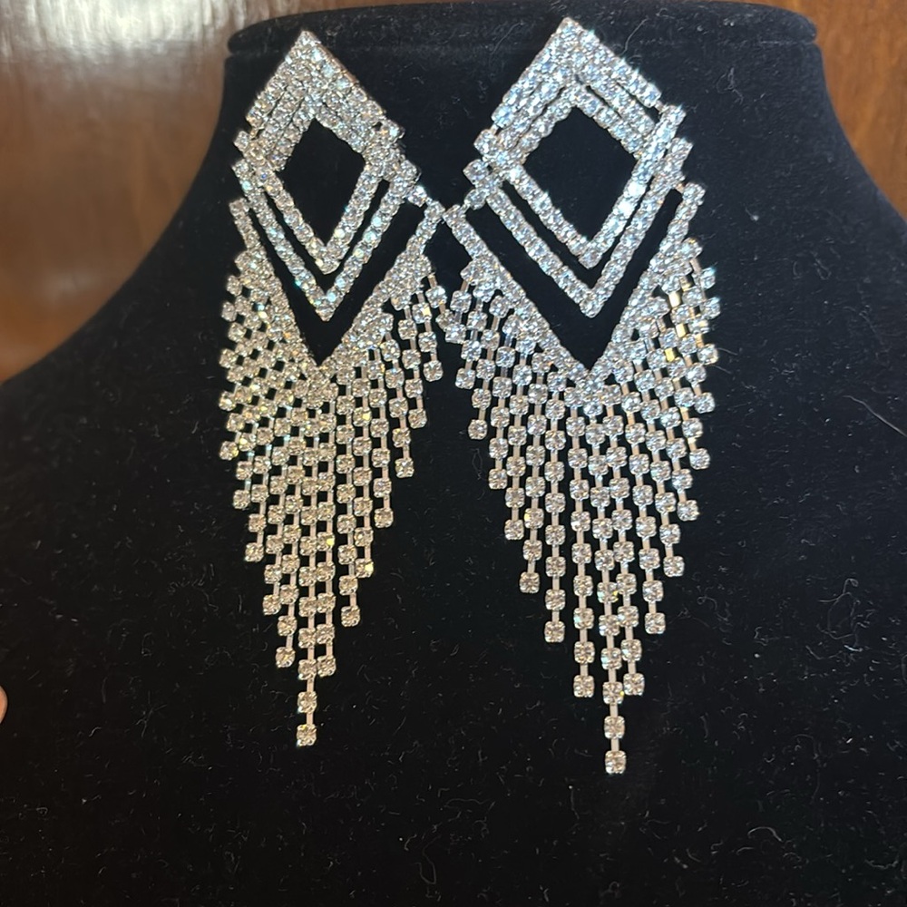 Elegant Cz Dangle Earrings